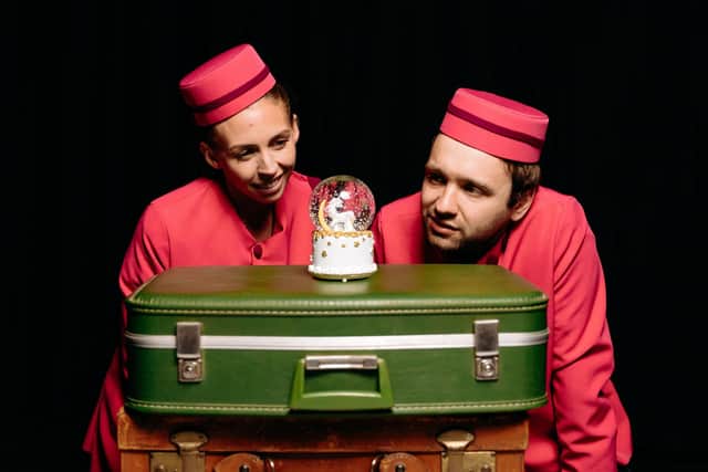 Actors Will Batty and Elizabeth Robin in rehearsals for Last Unicorn Airways this week. Picture: Ai Naparol