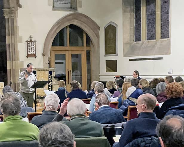 Conductor John Dunford with Ripon Choral Society during rehearsals for their Spring concert of Handel’s Solomon. (Picture contributed)