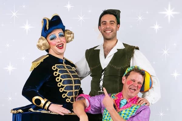 Three of the key cast members in Harrogate Theatre's magical family pantomime Dick Whittington which has already been enjoyed by hundreds of school children from across the district (Picture contributed)