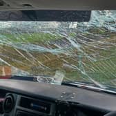 The police stopped a vehicle in Harrogate earlier this week to find 'more cracks than glass' in the windscreen