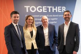 Ellis Bates success - Jamie Alderson, Digital Acquisition Director, Elizabeth Mills, HR and Operations Director, Alan Cram, Financial Planning and Investment Director, Michael Cope, Managing Director.