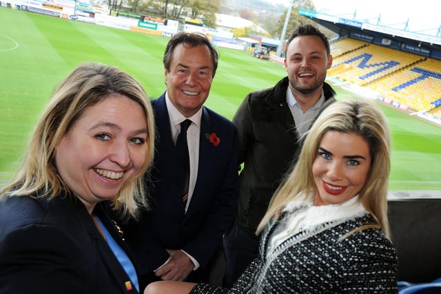 Karen Bradley, left, the Secretary of State for Culture, Media and Sport, pictured during her visit  to he One Call Stadium on Friday with Mansfield MP Ben Bradley, where she met owners, John and Caroline Radford.