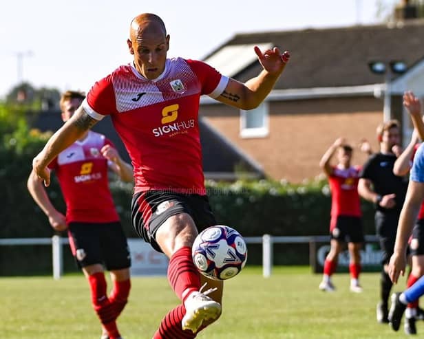 Adam Priestley has scored six goals for Knaresborough Town so far this season. Picture: Graham Finney/Knaresborough Town AFC
