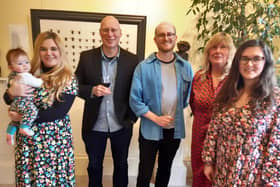 Artists Andrew Tyzack and William Watson West with 108 Fine Art gallery curators Scarlett, Gillian and India Scarlett. (Picture Graham Chalmers)
