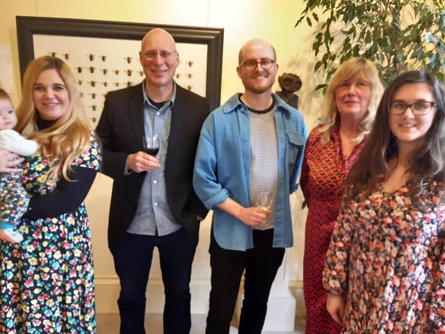 Artists Andrew Tyzack and William Watson West with 108 Fine Art gallery curators Scarlett, Gillian and India Scarlett. (Picture Graham Chalmers)