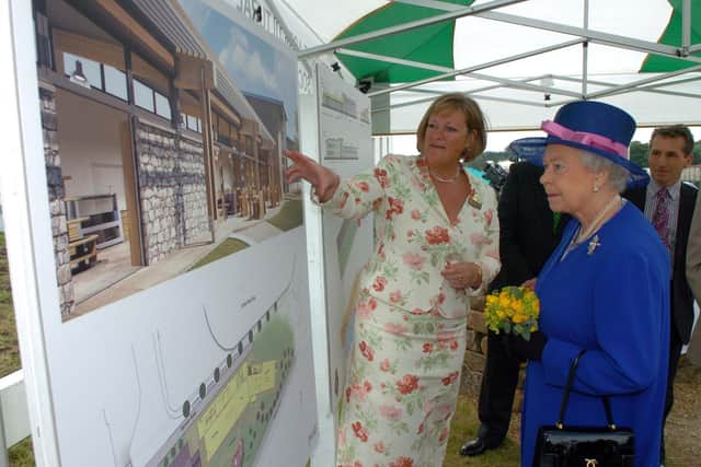 The Queen is picture with Heather Parry the MD Yorkshire Events Centre opens the Regional Agricultural centre at the show....10th July  2008 Picture By Simon Hulme..