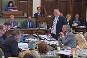 Councillor Gareth Dadd, speaking in the North Yorkshire Council chamber. Picture: LDRS