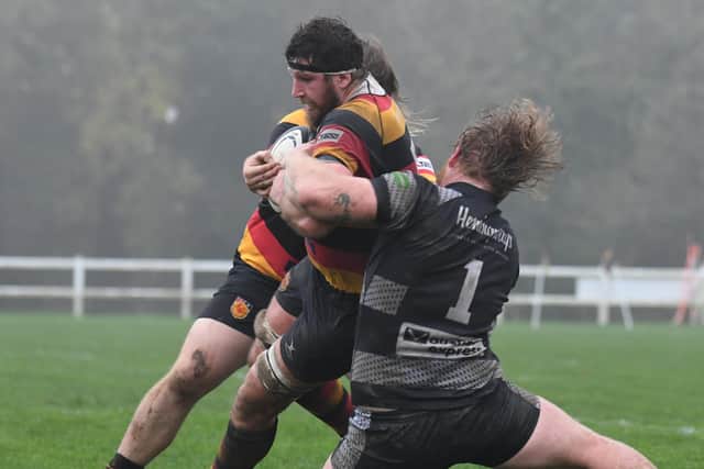 Harrogate RUFC skipper Sam Brady was one of the stand-out performers during Saturday's narrow success at Sandal. Picture: Gerard Binks