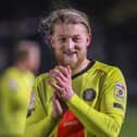 Harrogate Town striker Luke Armstrong bagged his 11th goal of the season during Tuesday evening's 1-1 draw with Northampton Town at Wetherby Road. Picture: Matt Kirkham