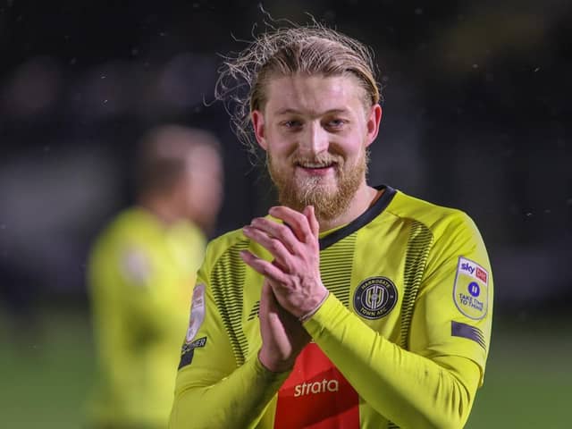 Harrogate Town striker Luke Armstrong bagged his 11th goal of the season during Tuesday evening's 1-1 draw with Northampton Town at Wetherby Road. Picture: Matt Kirkham
