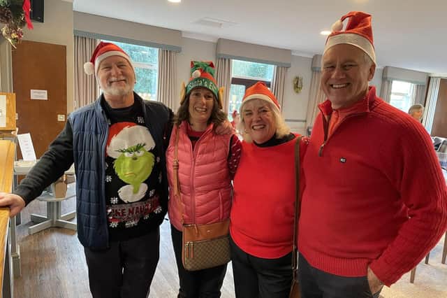 Knaresborough GC's men's captain, Tom Halliday, is joined wife Bev Halliday, lady Captain Di Hayward and her husband Arthur Hayward after the final Mixed Section Christmas fixture. Pictures: Submitted