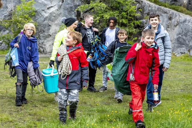 Young carers on a rock-climbing and caving adventure with Carers’ Resource and the Experience Wild Ingleborough project last year. (Picture by Stephen Garnett for Carers’ Resource)