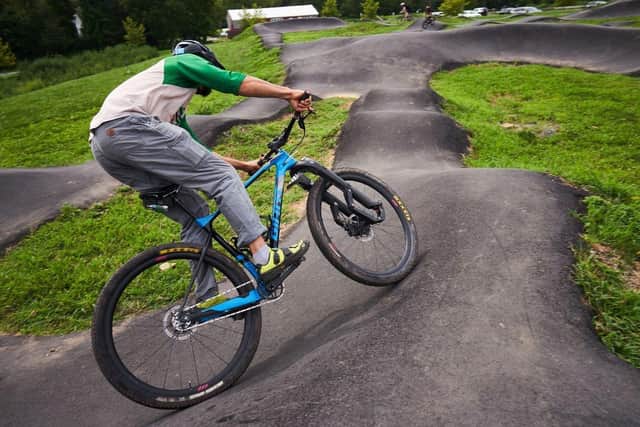 Pump tracks are designed to maximise momentum and encourage movement with minimal pedalling
