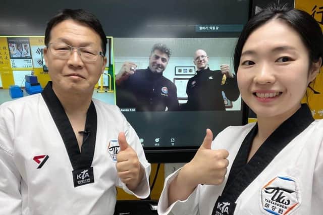 Grandmaster Ik Pil Kang, left, led a global Taekwondo seminar organised by Harrogate KTA Taekwondo & Martial Arts Academy. Picture: Submitted