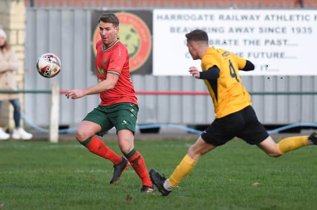 Mike Morris in action for Harrogate Railway during the 2022/23 campaign. Picture: Gerard Binks