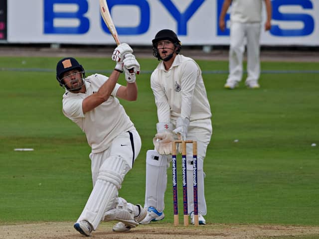 Mat Pillans scored some useful runs for Harrogate CC against Castleford, but couldn't save his side from defeat. Picture: Simon Dobson