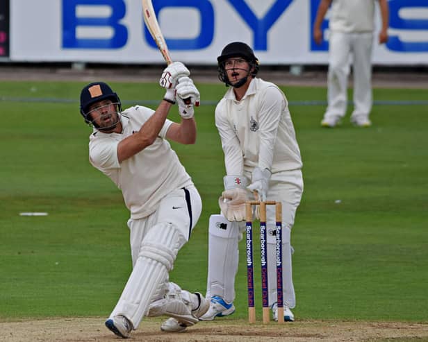 Mat Pillans scored some useful runs for Harrogate CC against Castleford, but couldn't save his side from defeat. Picture: Simon Dobson