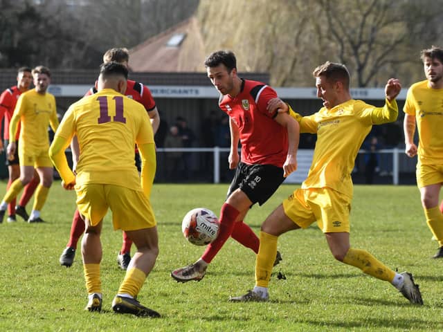 Knaresborough Town in NCEL Premier Division action at Manse Lane. Picture: Gerard Binks