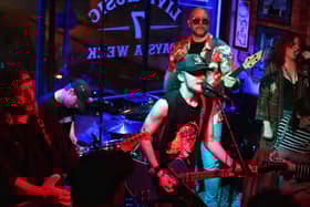Harrogate’s George Farrar, a multi-talented professional musician and drummer in Queen Extravaganza, performing at The Stronger Together Concert fundraiser in the Blues Bar, Harrogate. (Picture contributed)