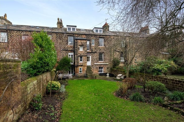 A rear view of the central Harrogate property from its walled garden.