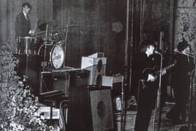 The Beatles pictured on stage at Harrogate's Royal Hall in March 1963. (Picture courtesy of George McCormick)