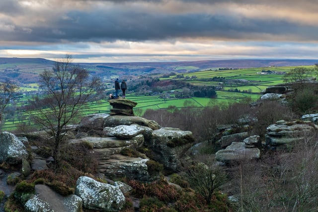 Looking out across Nidderdale from Brimham Rocks.