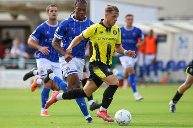 Lewis Payne will miss Harrogate Town's National League trip to Scunthorpe United due to injury. Pictures: Matt Kirkham