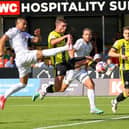 Jack Muldoon looks to get on the end of a cross into the box during Harrogate Town's opening-day-of-the-season defeat to Bromley. Pictures: Matt Kirkham
