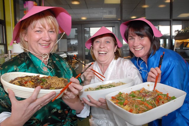 Lesley Cusworth, Anne Webb and Jeanette Snowball were spicing things up at Hebburn Comprehensive with this food selection for the 2007 Chinese New Year celebrations.