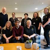 Prime Minister Rishi Sunak and Harrogate and Knaresborough MP Andrew Jones with Harrogate Neighbours staff in Starbeck. (Picture contributed)