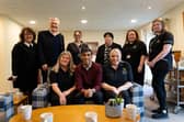 Prime Minister Rishi Sunak and Harrogate and Knaresborough MP Andrew Jones with Harrogate Neighbours staff in Starbeck. (Picture contributed)
