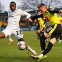 Harrogate Town's on-loan Blackburn Rovers forward on the attack during Saturday's 2-1 home defeat to Crawley Town. Pictures: Matt Kirkham