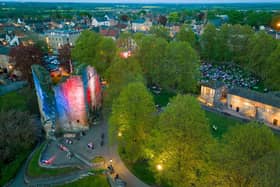 Spectacular looking - Knaresborough Party in the Castle on Sunday with the castle lit up in red, white and blue, (Picture Mike Whorley Photography)