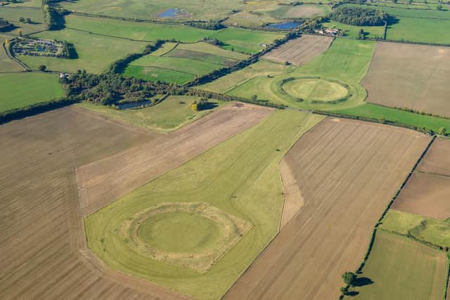 Ancient neolithic site know as 'The Stone Henge of the North' as seem from above.