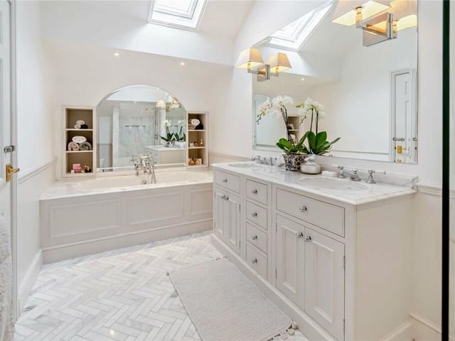 One of the luxurious bath and shower rooms.