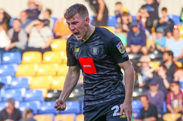 Matty Daly made a big impression for Harrogate Town during their 2-1 success at Mansfield having come off the substitutes' bench to replace the injured George Thomson. Picture: Matt Kirkham