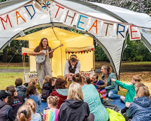 Performers from Nomad Theatre entertaining the crowds on the final day of Ripon Theatre Festival 2025. (Picture contributed)
