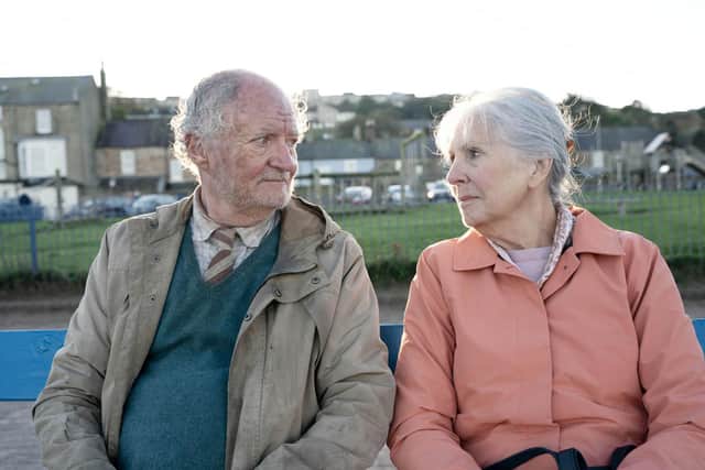Academy Award® Winner Jim Broadbent as Harold and Penelope Wilton as his wife Maureen in a scene from  new film The Unlikely Pilgrimage of Harold Fry.