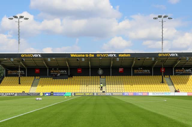 Harrogate Town to open temporary bar inside the EnviroVent Stadium within a  'couple of weeks'