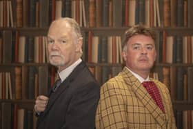 Howard Atkin as Holmes and Mark Fuller as Watson in Woodlands Drama Group's production of the Hound of the Baskervilles