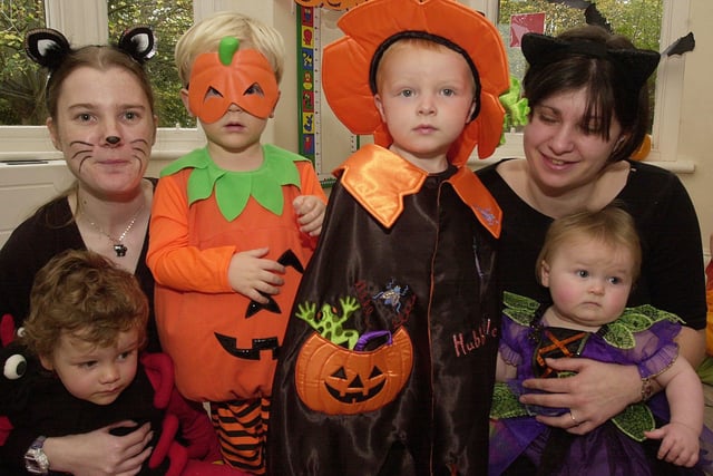 Winners of the Halloween party fancy dress competition at Safehands Nursery in Harrogate to raise money for Guidedogs in 2005
