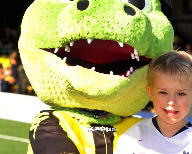 Flashback to 2019 when Archie Flintoft attended the charity football match Emmerdale stars v Harrogate Town supporters FC at Harrogate Town FC. (Picture Gerard Binks)