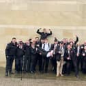 Celebrating - As a result of its success in the regional finals, Harrogate's Tewit Silver Band will now compete in the National Championships in Cheltenham in September. (Picture contributed)