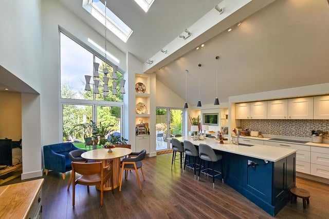 A bright and high spec kitchen with diner.
