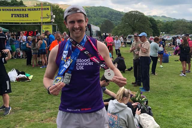 Headteacher Nathan Sadler has completed three marathons in four weeks to raise money for Blood Cancer UK