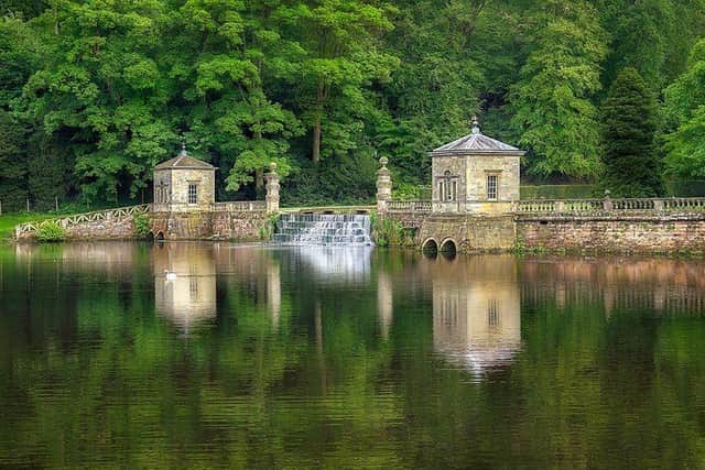 The walls in the lake at Studley Royal Park near Ripon are at risk of collapsing if they are not repaired