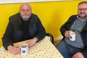 L-R – WiSE COO Mark Dobson with Cllr Alan Lamb, at Welcome Café.