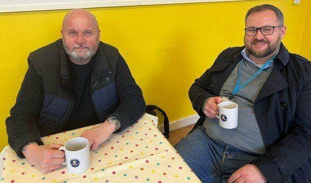 L-R – WiSE COO Mark Dobson with Cllr Alan Lamb, at Welcome Café.