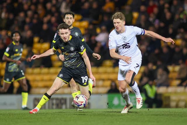 Tom Hill will miss Harrogate Town's League Two clash with Carlisle United after damaging a hamstring during Tuesday's goalless draw at Port Vale. Picture: Matt Kirkham