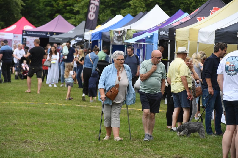 Visitors enjoying the wide range of food and drink on offer at the festival